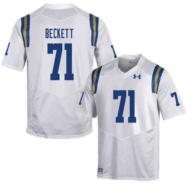 Men #71 Baraka Beckett UCLA Bruins College Football Jerseys Sale-White - Click Image to Close